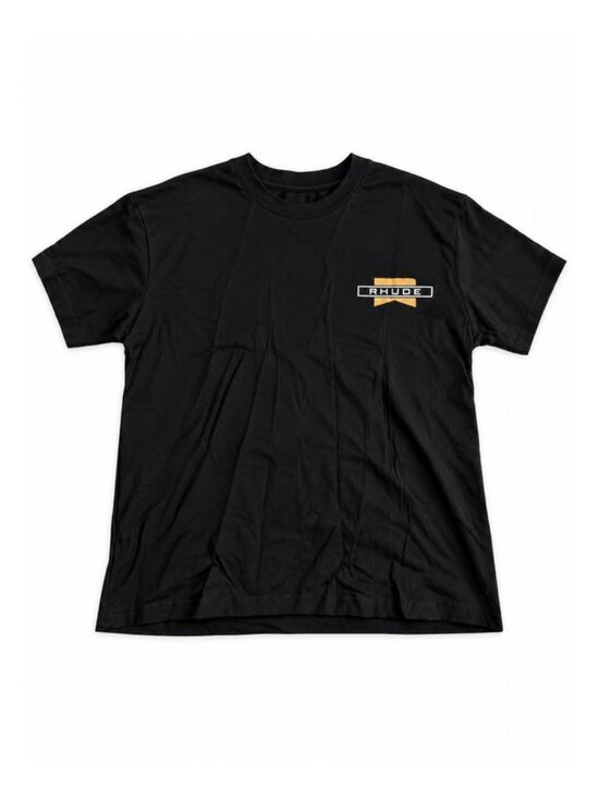 Rhude Other - Rhude Black Graphic T-Shirt It's Hard to Be Humble White Gold Logo Size L